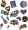 Joynaamn 12 PCS Iron on Patches for Clothing, Embroidered Decoractive Applique with Sewing Kit for Backpack Jackets Jeans Shirt, Sew on DIY Vintage Patches for 1970s Party, Hippie Aesthetic