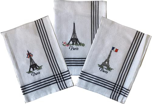 Geschirrtücher Paris Eiffelturm aus Baumwolle – Maße 50 x 70 cm