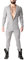 Muscle Alive Uomo Tuta Intera da Manica Lunga Men in Tutina Henley in Cotone Elasticizzato Super Confortevole Grigio M