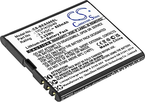 TECHTEK akku Kompatibel mit [Bea-fon] SL495, SL595, SL595 Plus Ersetzt 1ICP/4/25/40, Schwärze, One Size