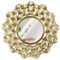 Specchio sospeso da parete con cornice in metallo, colore oro, decorativo, 52 cm