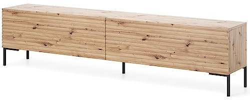 Selsey TV Schrank Board Sideboard Fernsehtisch Fernsehschrank 175 cm Schwarze Beine Eiche Lammelo