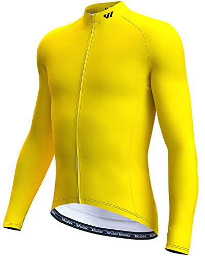 Wulibike Radtrikot Herren Langarm - Rennrad Trikot Reißverschluss mit Taschen, Frühling Herbst Atmungsaktiv feuchtigkeitsaufnahm Fahrradtrikot