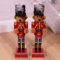 Marco Paul Interiors 2 x Deluxe Large Teddy Bear with Drum Parade Nutcracker Christmas Ornament Wooden Indoor Use Large Nut Cracker Xmas Statue Traditional Festive Figurine Novelty Decoration, 38cm