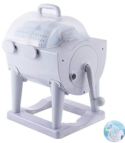 BOSUGE Lavadoras 2 en 1 Mini Lavadora y Deshidratador, Lavado de Tambor Desmontable Operado a Mano, Deshidratación Rápida Portátil Hogar Camping Herramientas de Limpieza de Frutas y Verduras