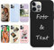 Yoedge Personalisierte Handyhülle für iPhone 16 15 14 13 12 11 Pro Max Mini X XS Max XR SE 7 8 Plus Hülle Selbst Gestalten mit Eigenem Foto Bild Text Individuelle Schutzhülle Cover Case