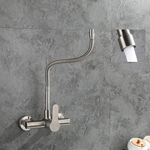 Rubinetto Miscelatore Rubinetto da incasso Cucina Rubinetti per rubinetti caldi e freddi Acciaio inossidabile 304 Ugello per doccia rotante universale Doppia modalità Lavandino per piscina R