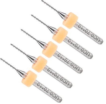 CoCud Micro PCB Drill Bits, 1/8 Shank 0.7mm Cutting Edge, Tungsten Carbide Print Circuit Board Drill Bit - (Applications: for CNC Drilling Engraving Machine), 5-Pieces
