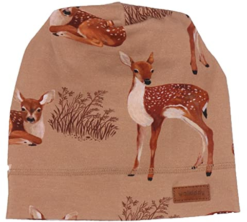 Walkiddy Mütze aus Baumwolle (Bio) 47/49, Little Fawns, Braun - Nachhaltige und ökologische Baby- und Kinderkleidung