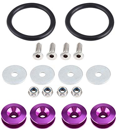 Auto Stoßstange Unterlegscheibe, Schnellverschlüsse Aluminium-Legierung Autostoßstange Schnellverschluss Motorraum Schnellverschluss Stoßfänger für Kotflügel Gepäckräume (Lila)