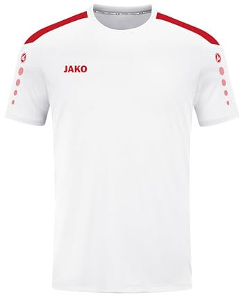 JAKO Herren Trikot Power (Kurzarm), Weiß/Rot, L