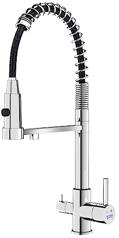 SUYIYEAR Wasserhahn Küche,3 Wege Küchenarmatur mit Brause Ausziehbar,Armatur Küche 360° Schwenkbar,Spültischarmatur Küche Edelstahl,3 in 1 HochdruckarmaturMischbatterie Küche für Wasserfilter,Chrom
