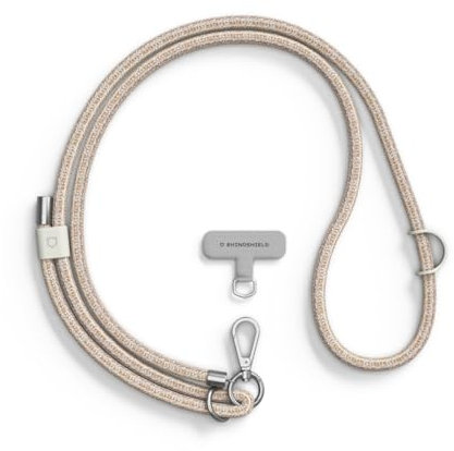 RhinoShield Cordon de téléphone tressé Cordon résistant et ajustable, Couleurs tendances à partir de matériaux recyclés(Adaptateur pour lanière de téléphone inclus) - Or Rose