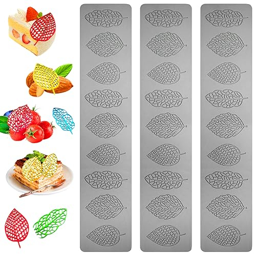Kuchen-Fondant-Form, 3 Stück, Süßigkeitenformen, Blatt-Silikonform, Schokoladenform, BPA-frei, Spitzen-Silikonform zum Backen, Harz, Seife, Süßigkeiten, Basteln, Kuchendekoration, Küche, hausgemachter