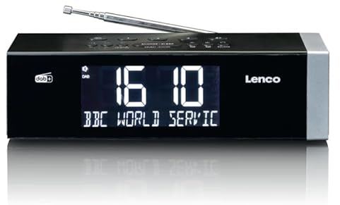 LENCO CR-640BK DAB+/FM Stereo Uhrenradio mit BT und 2x4W RMS