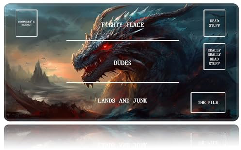 HEAKIERG Dragon Card Game Mats, MTG Playmat & Mouse Pad 24 x 14, Game Play Mat with Stitched Edge for Magic The Gathering, RPG CCG, Anime TCG Card Desk Writing Pad