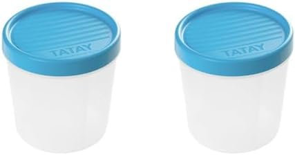 TATAY Food Storage, Airtight, 1L of Capacity, Screw Lid, BPA free, Suitable Microwave and Dishwasher, Blue. Measures: 12 x 12 x 12,5 cm (Pack of 2)
