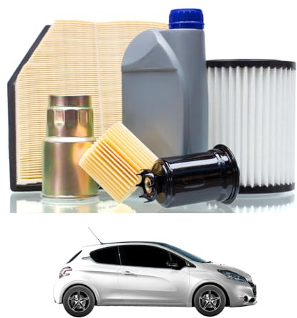 Tagliando compatibile con PEUGEOT 208 I 1.2 60 kw Benzina 2012-2019 - 4 Lt di olio + 3 Filtri