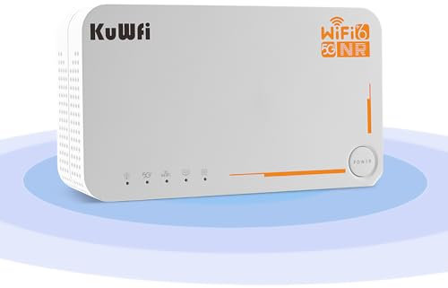 KuWFi AX3600 5G Portable WiFi Hotspot, Mobile WiFi Router For Travel Up to 1Gbps, Download Speed Up to 2.5 Gbps, 5G Modem Router Up to 32 Devices, 4000mAh Battery, Plug & Play, Home/Business