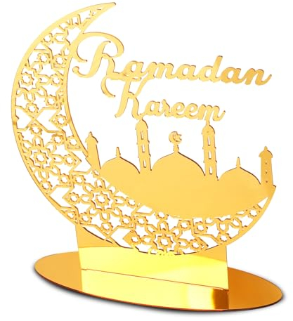ANOTION Ramadan Deko für Zuhause Ramadan Dekorationen Tisch Islamische Dekorationen für Zuhause Ramadan Tischdekorationen Ramadan Tischdekorationen Ramadan Mubarak Zeichen Ramadan Kareem Dekoration