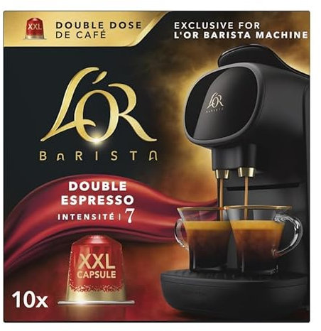 Capsules L'OR Barista Double Splendente x10 pour café exquis | Intensité 8 | Compatibles avec machines Nespresso | Saveur riche et veloutée - Le Lot De 3