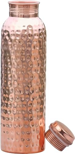 99.76%~ 100% pure vesla copper water bottle for drinking, Copper Bottle, Copper gifts for Him, Copper water bottles, Copper Cups For drinking, ayurvedic pure copper cup utensils, flask (Hammered)