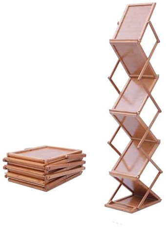 XRSMOU Porte-revues en Bambou, présentoir Lumineux Pliable Commercial, Support de répertoire de fichiers, pour Salon, Bureau, hôtel, Restaurant