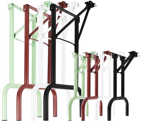 Natural Goods Berlin 2X Bankbeine Metall Weiß für Bierzeltgarnitur klappbar (43 cm x 23 cm) - Bankfüße für Bierbank - Bankkufen Outdoor Bierbankgarnitur - Bankgestell Garten, Terrasse & Camping