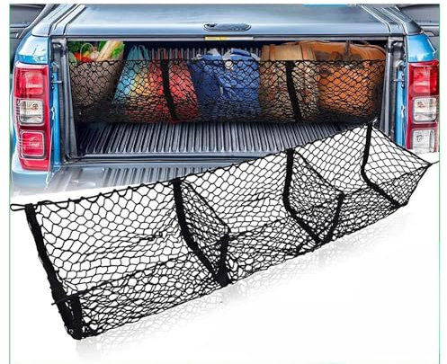 QWEERASS Gepäcknetz Auto, für Ford Ranger III Super/Double/Single Cab Pick-up 2013-2024 Auto Kofferraumnetz Aufbewahrung Netz Erstreckt Super Elastisch Ladungssicherung,B