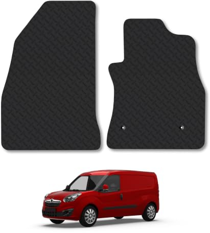 Vauxhall Combo (2012-2018) 5mm Rubber Car Mats | Heavy Duty Rubber Tailored Fit Floor Mats Full Coverage Durable Waterproof Accessories Easy Clean Anti Slip Made in the UK