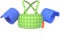 HeySplash Gilet da Nuoto per Bambini, Braccioli Galleggianti da Bambini con Peso 22-44lbs Anni 2-6, Giubbotto Galleggiante Bracciali Nuoto con Cinghia Regolabile per Bambini, Plaid Blu Verde