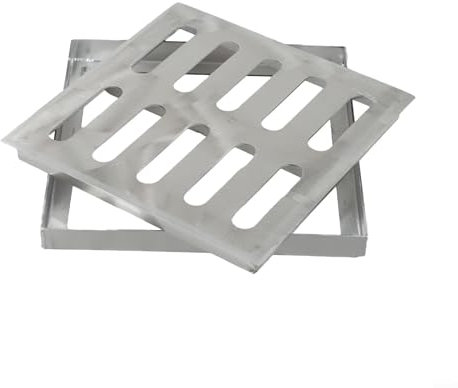 Rejilla de acero inoxidable para una gestión eficaz del agua de lluvia en entornos residenciales y municipales (200 x 200 x 20 x 2 mm)