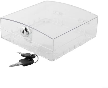 Volakebeing Thermostat Lock Box Small Thermostat Lock Box, Acrylic Thermostat Lock Box Thermostat Transparent Protective Cover With 2 Keys