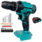 Cordless Drill， Replace for Makita Bosch Einhell，with1X 3.0AH Battery,45N.m Max Electric Drill,2-Speed,25 + 3 Torque,26PCS for Home and Garden DIY Project