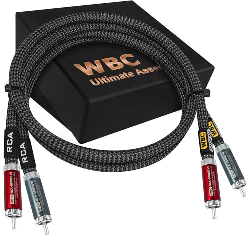 WORLDS BEST CABLES -Ultimate - 1.5 Foot - Premium Audiophile RCA Cable Pair | 18 AWG - Ultra-Pure OFC - Ultra-Low-Capacitance (13pF/ft) - Silver-plated Pure-Copper RCA Plugs- Carbon Tweed Jacket