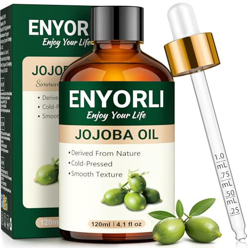 ENYORLI Jojobaöl Bio Kaltgepresst 100% Reines, 120ml für Haut, Haare und Nägel, Gesichtsöl und Körperöl