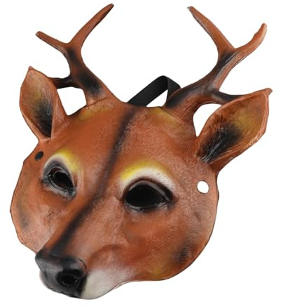 Stylebest Hirschmaske, PU Foam Animal Maske Handgefertigtes Leichtes Gewicht Komfortabel, mit Einzigartiger Form für Weihnachtskarneval -Party Kostüm für Kostüme (Braun)