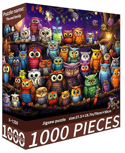 Sanivovonu Puzzle 1000 Teile-Puzzle 1000 Teile Erwachsene-Eule Klassische Puzzles Geschenk