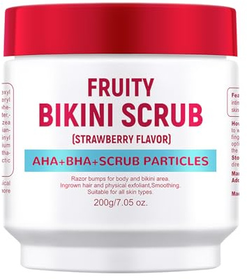 7,05 Unzen Erdbeer-Körperzuckerpeeling, Keratosis Pilaris-Peeling für Erdbeerbeine, Hühnerhaut, feuchtigkeitsspendende und feuchtigkeitsspendende Körperpeelingmaske, macht die Haut weich (strawberry)