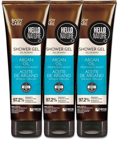 P-Beauty Naturkosmetik Duschgel mit Arganöl - Veganes Shower Gel für Damen & Herren - Duschbad für trockene & sensible Haut feuchtigkeitsspendend, regenerierend (3x250ml)