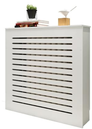 PJWDMWA Decorative Radiator Covers for Home, White Louvered Grille, Radiator Shelf, Steam Radiator for Living Room/bedroom/kitchen