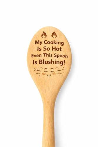Wooden Spoon with Funny Cooking Quote, Natural Wood, Kitchen Utensil, Novelty Gift