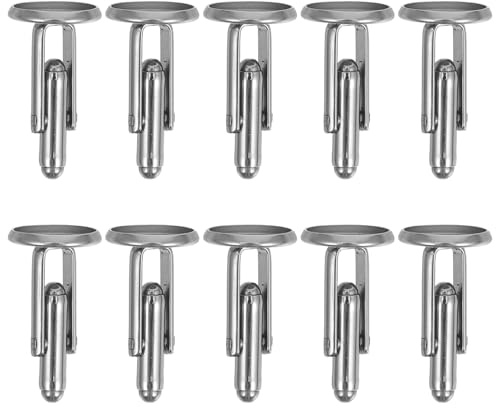 jojofuny 10 Manschettenknopf Rohlinge aus Edelstahl für Herren Rundes Design Einfach zu Verwenden für Selbstgemacht Projekte und Formelle Kleidung Silberfarben