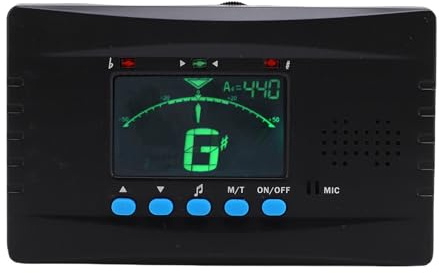 Depisuta Digital Metronome Tuner, LCD Guzheng Tuner R Tone Generator with Microphone Clamp, Professional 3 in 1 Tuning Accessory, Accurate and Sensitive