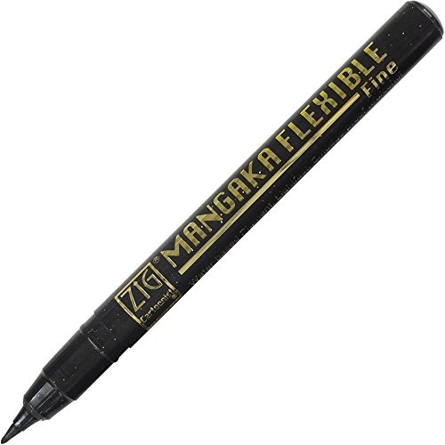 Kuretake ZIG Cartoonist, Mangaka Flexible, Fine Black (CNMF-010)