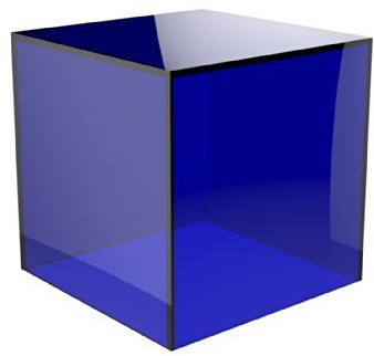 Acrylic Cube Display Stand Square 5 Sided Box Perspex Tray Retail Shop Holder (200mm x 200mm x 200mm, Dark Blue)