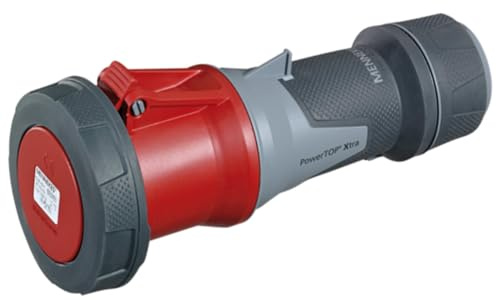 Mennekes CEE Power TOP Xtra Coupling, 63 A, IP67, Red 14212 (Coupling) Voltage: 400 V / Type: 5-Pin According to DIN VDE 0623 and EN 60309-2, Amaplast Housing and Socket Insert