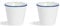 Nicola Spring Farmhouse Egg Cups - 2 Pack 5cm White Porcelain Soft-Boiled Egg Holders with Blue Rims - Rustic Country Kitchen Style - Durable & Dishwasher Safe Breakfast Tableware