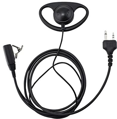 Gazechimp Auricolare Auricolare Auricolare A 2 Pin con Microfono PTT per Radio Midland G6 / G7 / G8 / G9 LXT80 / GXT635 / GXT650