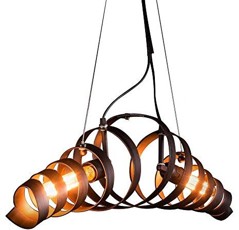 Retro Pendelleuchte Industrie kronleuchter Rost Farben Hängeleuchte Spiralelampe Eisen-Lampe Vintage E27 Leuchte Pendellampe Esstisch Cafe Esszimmer Wohnzimmer Hängelampe